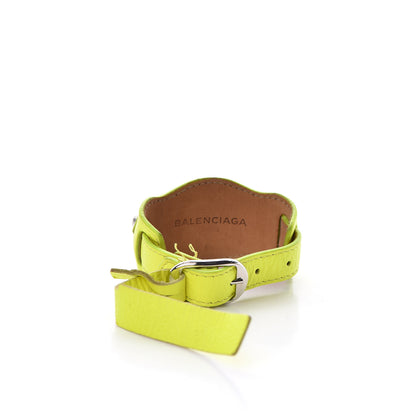Balenciaga Agneau Arena Classic Hardware M Bracelet Jaune Fluo 3 of 5