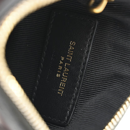 Saint Laurent Calfskin Matelasse Monogram Key Pouch Black 6 of 12