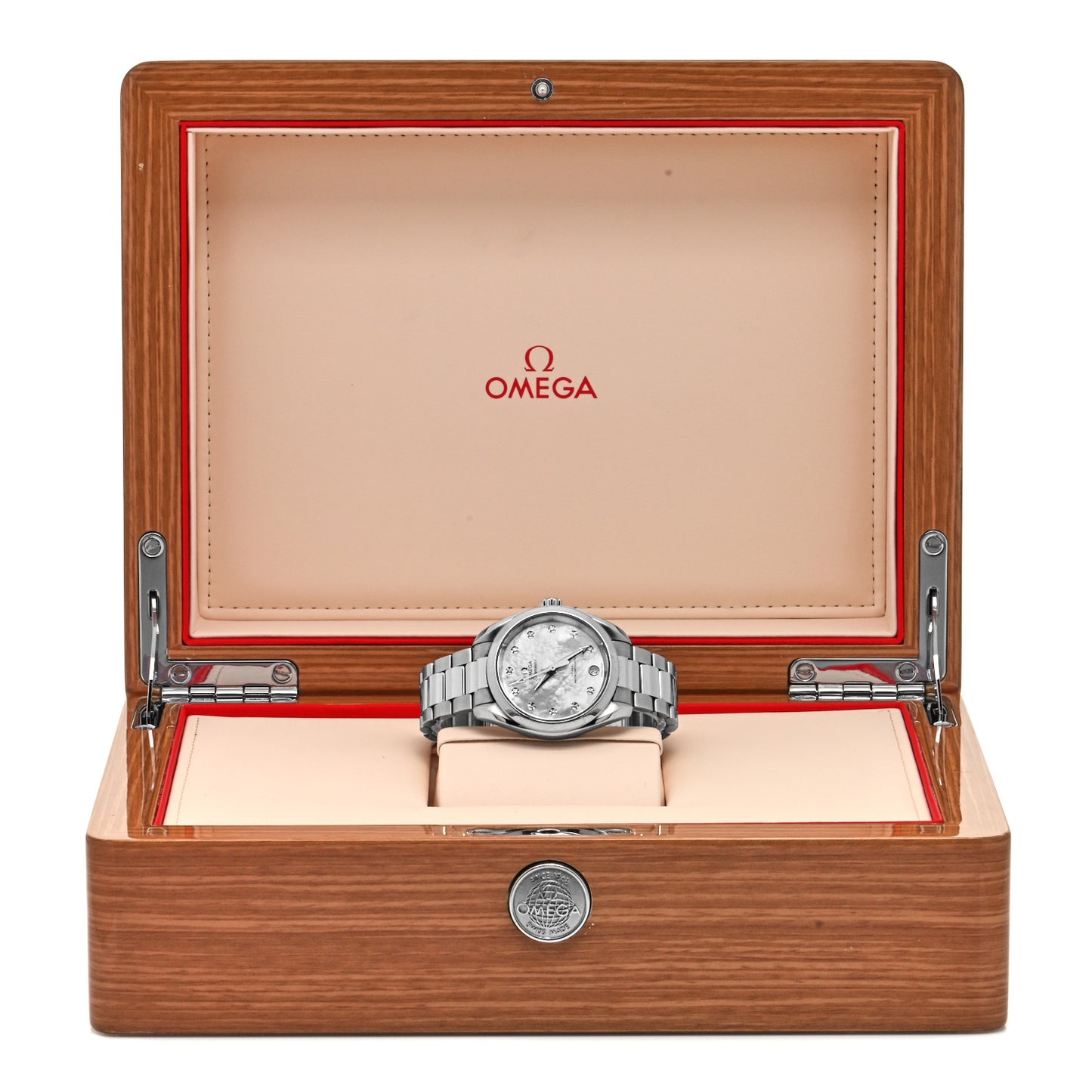 Stainless Steel Diamond Mother of Pearl 34mm Seamaster Aqua Terra Co-Axial Master Chronometer Automatic Watch 220.10.34.20.55.001