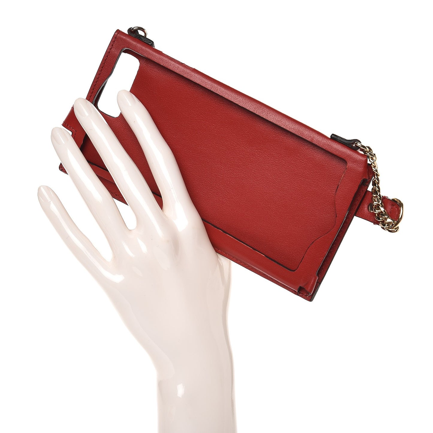 Calfskin Rockstud iPhone 7 Plus Chain Case Red