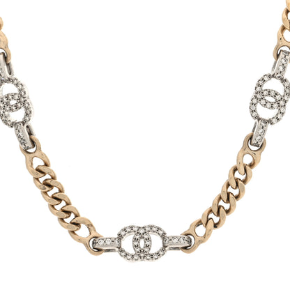 Chanel Crystal CC Chain Links Choker Necklace Gold 1 of 4