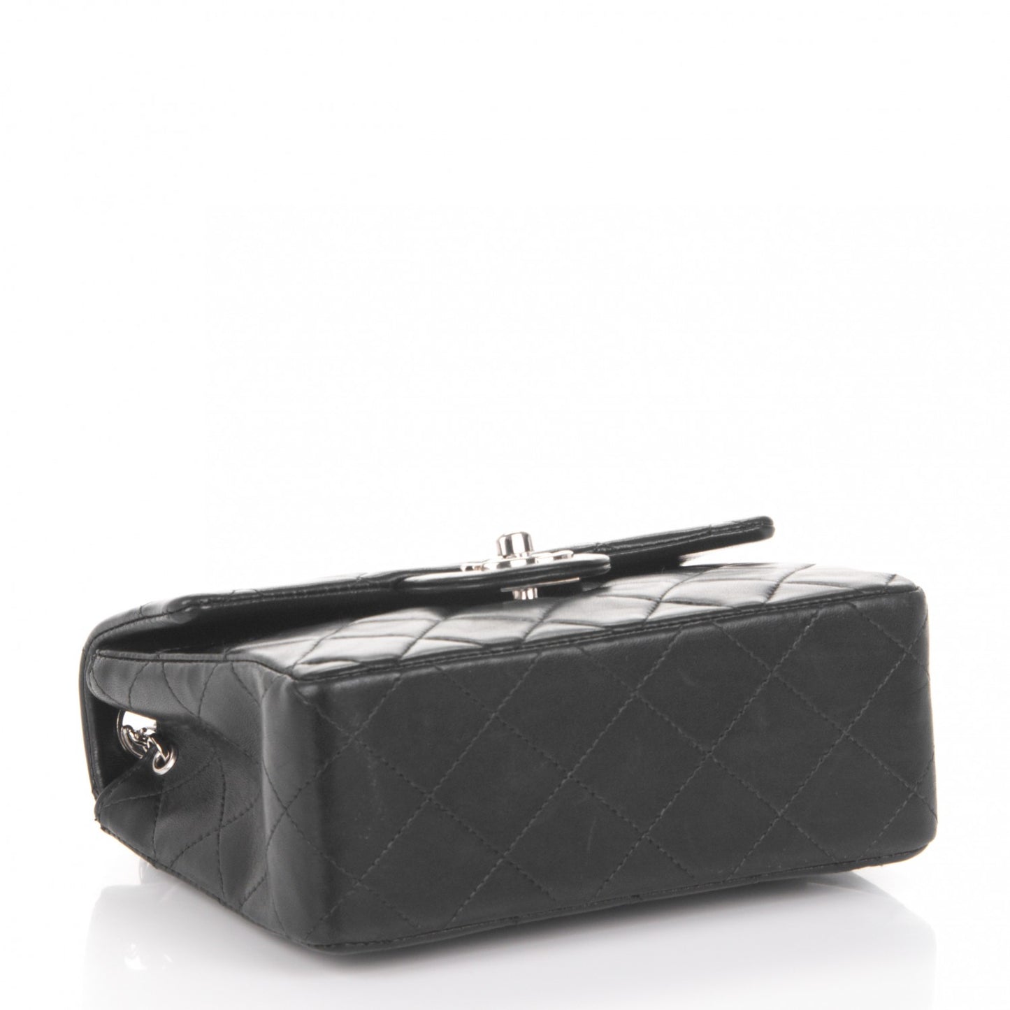 Lambskin Quilted Mini Square Flap Black