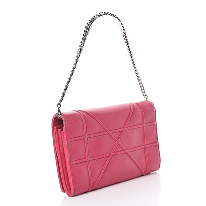 Christian Dior Lambskin Diorama Croisiere Chain Wallet Fuchsia 3 of 17