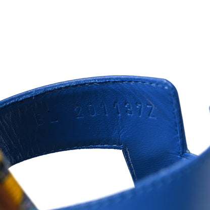 Hermes Calfskin Oran Sandals 37 Bleu Zanzibar 7 of 8