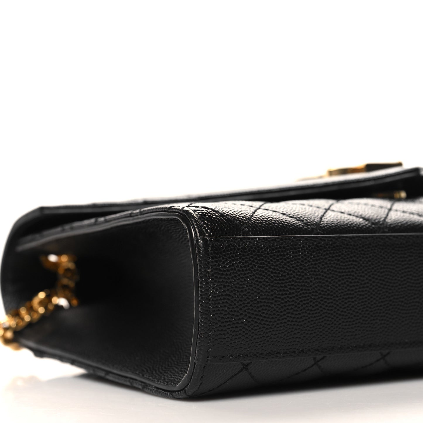 Grain De Poudre Textured Mixed Matelasse Triquilt Medium Monogram Satchel Black