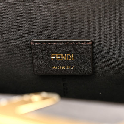 Fendi Raffia Chenille Shiny Nappa FF 1974 Small Fendi First Natural White Miele Scuro 6 of 12