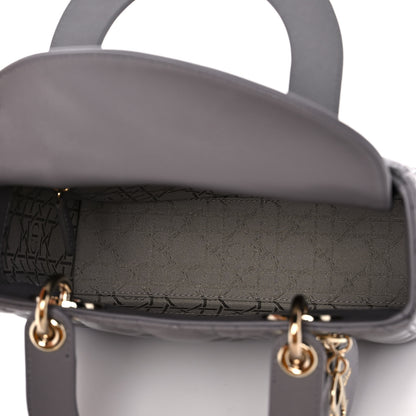 Christian Dior Lambskin Cannage Small My ABCDior Lady Dior Grey 5 of 12
