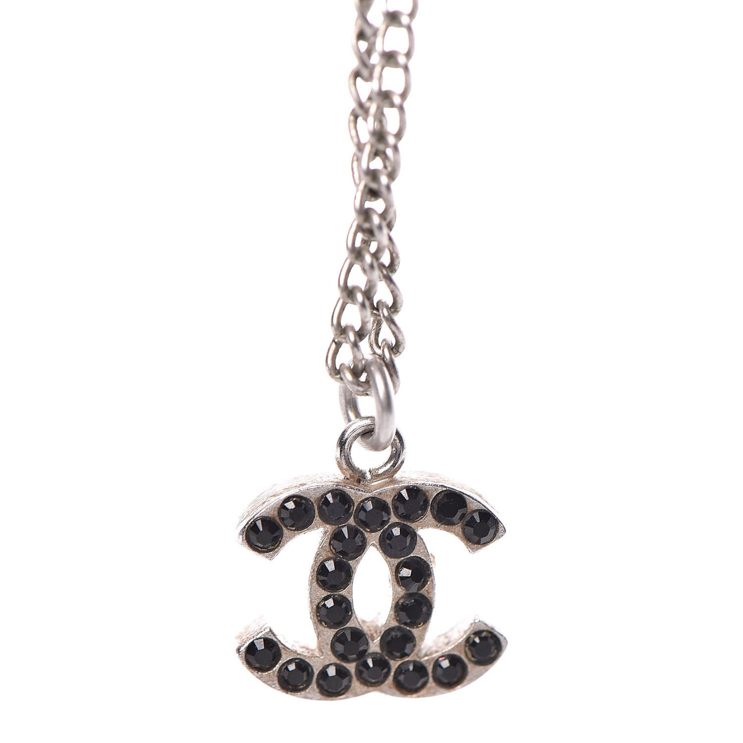 Crystal CC Necklace Silver Black