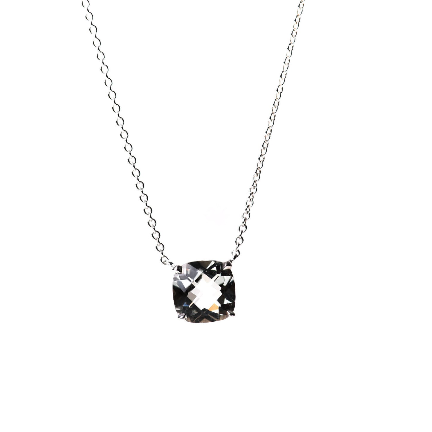 Sterling Silver Green Quartz Sparklers Pendant Necklace
