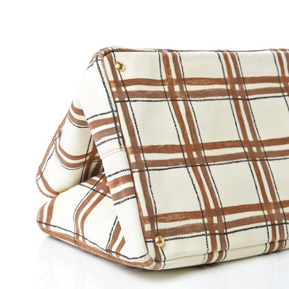 Prada Tessuto Stampato Plaid Tote Moro 7 of 25