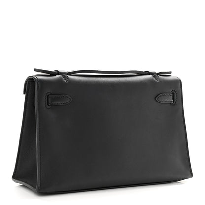 Hermes Swift Kelly Pochette Clutch Black 3 of 9
