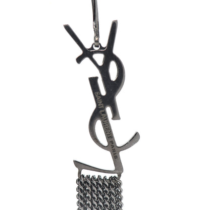 Saint Laurent Brass Monogram Chain Earrings 4 of 4