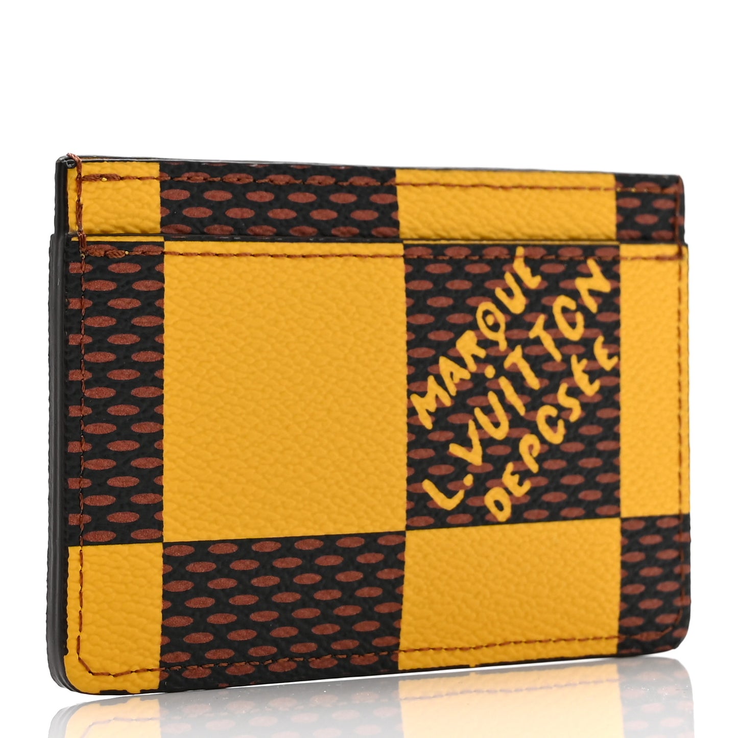Damier Pop Porte Cartes Simple Card Holder Yellow