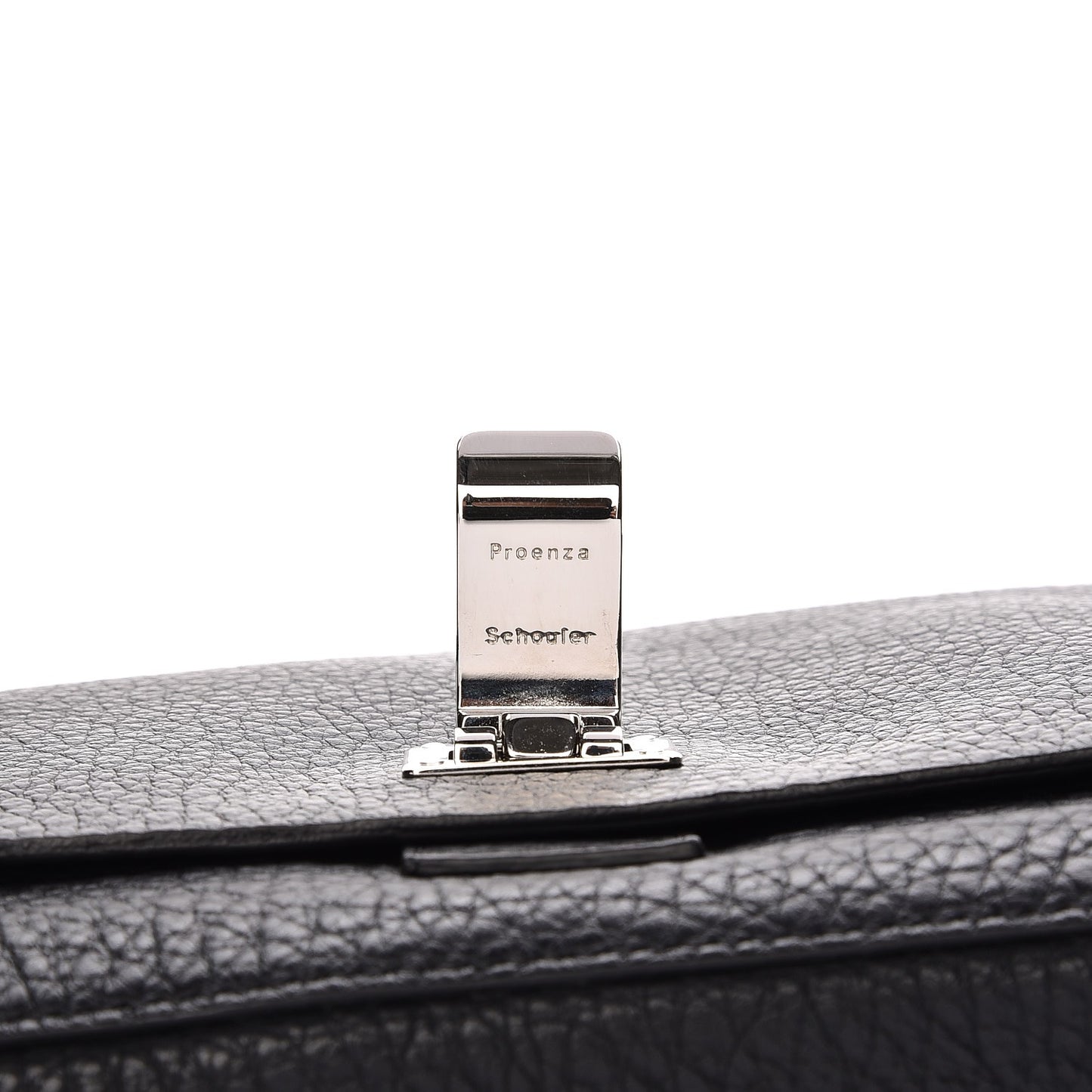 Pebbled Calfskin Small Courier Black