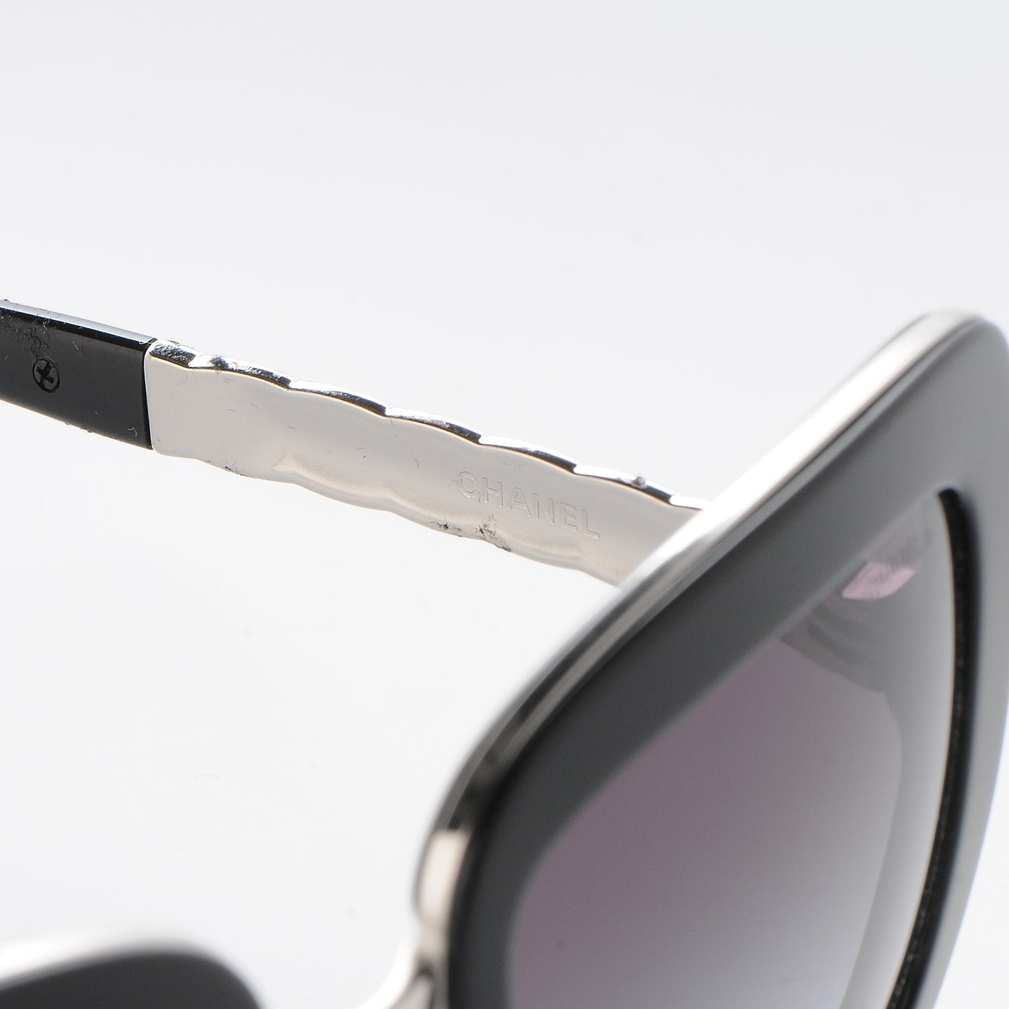 Metal Square Spring Sunglasses 5369 Black Silver