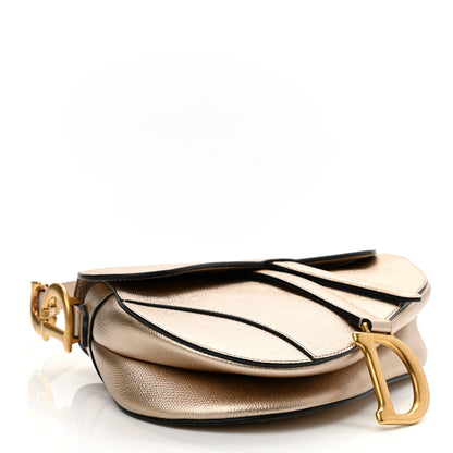 Christian Dior Metallic Grained Calfskin Saddle Bag Gold 4 of 10