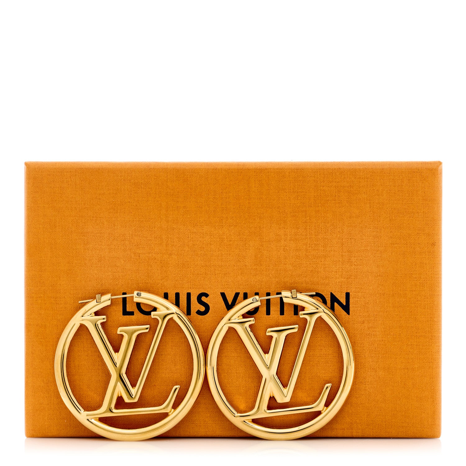 Louis Vuitton Metal Louise Hoop Earrings Gold 4 of 4