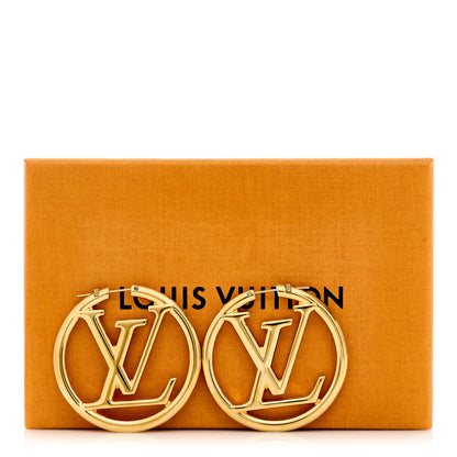 Louis Vuitton Metal Louise Hoop Earrings Gold 4 of 4