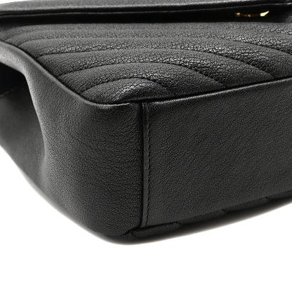 Saint Laurent Sheepskin Matelasse Chevron Monogram Medium College Bag Black 9 of 10