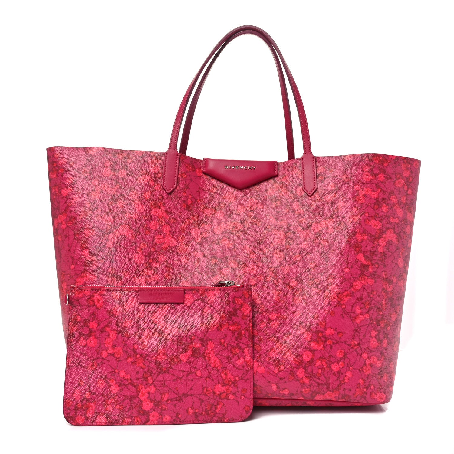 Givenchy Textured Coated Canvas Floral Print Large Antigona Tote Pink 3 of 11