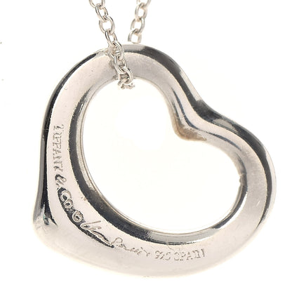 Tiffany Sterling Silver 16mm Elsa Peretti Open Heart Pendant Necklace 4 of 8