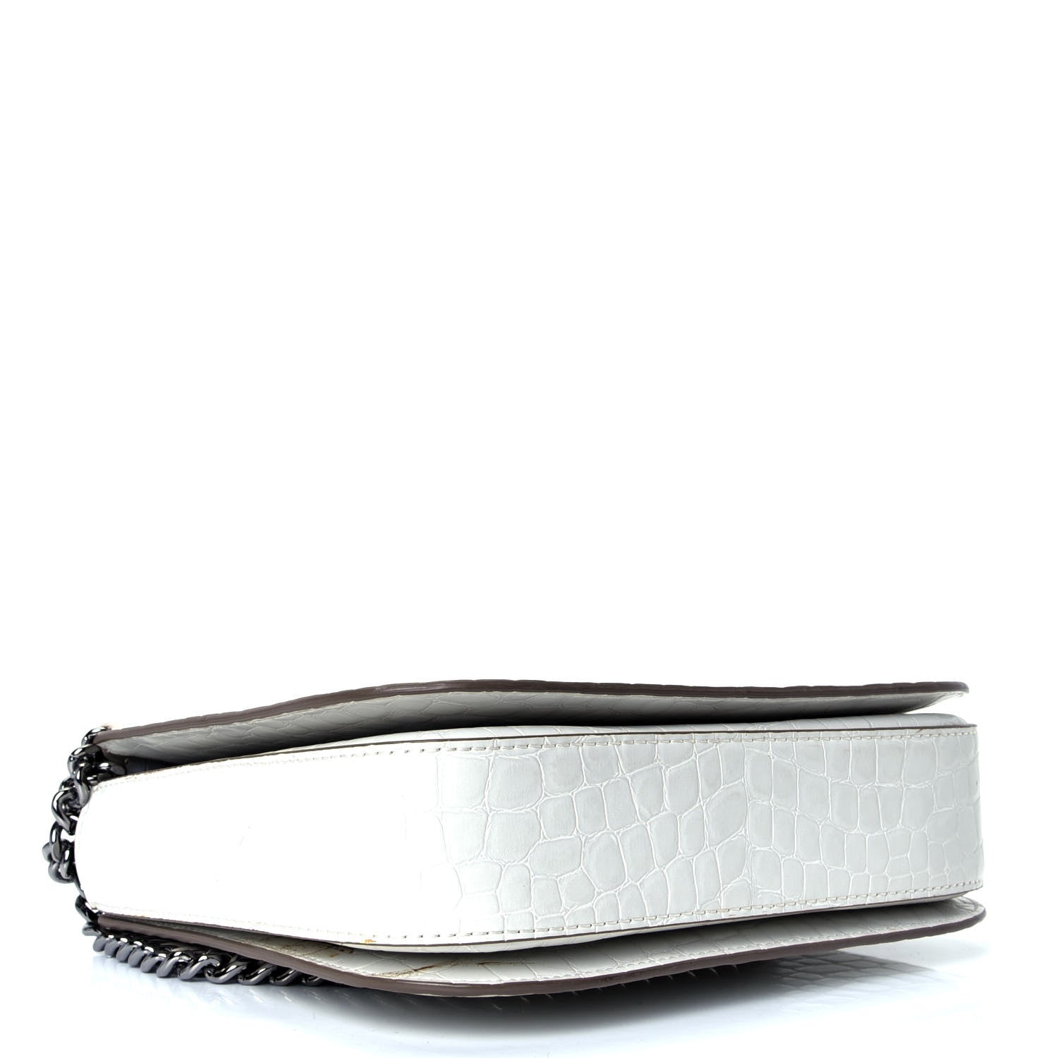 Stella McCartney Embossed Crocodile Effect Medium Falabella Box Shoulder Bag Ivory 3 of 4