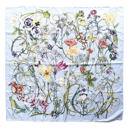 Gucci Silk Flora Infinity Chrissy Square Scarf Blue 1 of 6