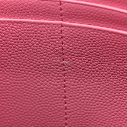 Saint Laurent Grain De Poudre Matelasse Chevron Monogram Chain Wallet Indian Pink 11 of 12