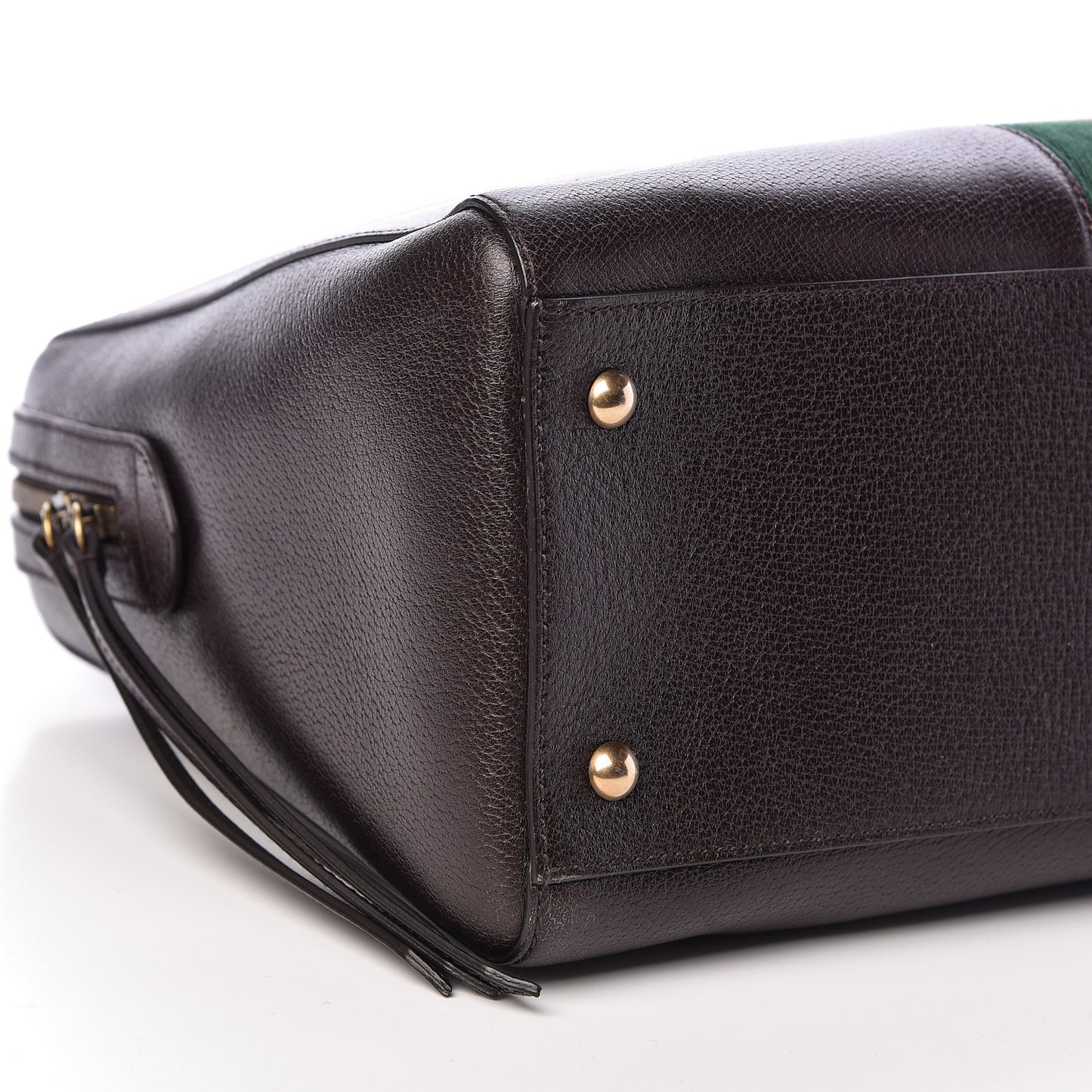 Calfskin Vintage Web Medium Satchel Dark Brown