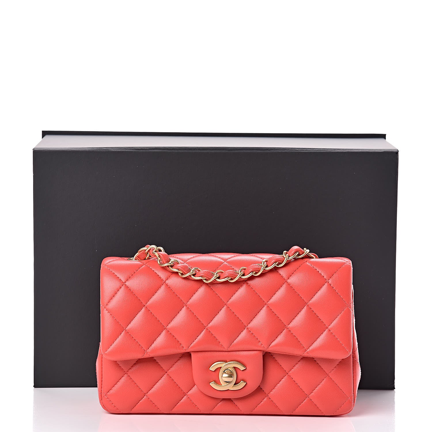 Chanel Lambskin Quilted Mini Rectangular Flap Red 10 of 10