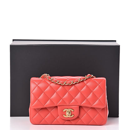 Chanel Lambskin Quilted Mini Rectangular Flap Red 10 of 10