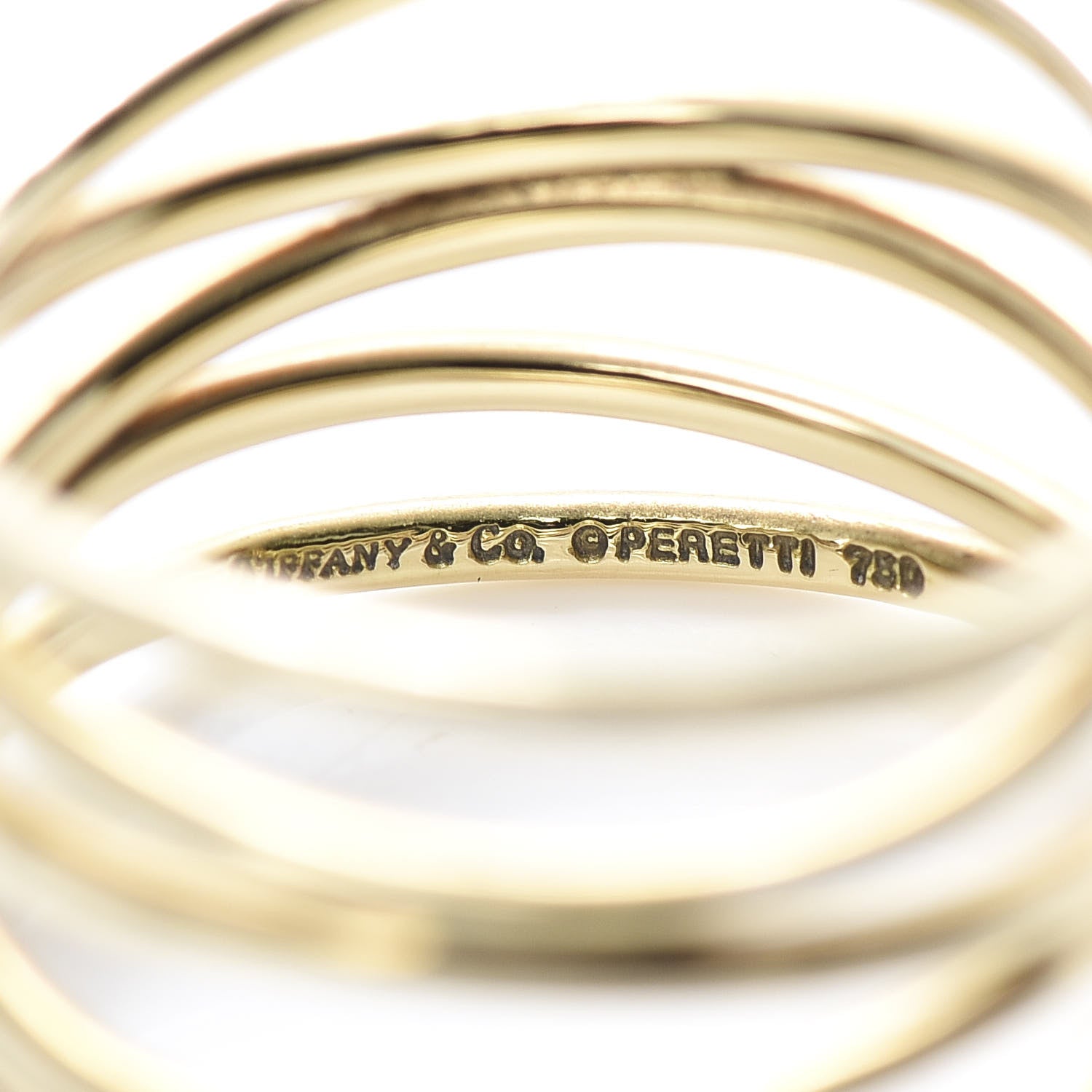 Tiffany 18K Yellow Gold Elsa Peretti 5 Row Wave Ring 50 5.25 4 of 4