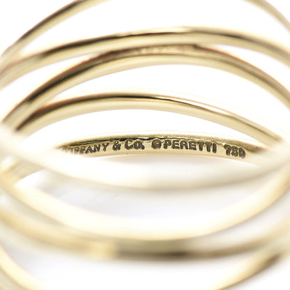 Tiffany 18K Yellow Gold Elsa Peretti 5 Row Wave Ring 50 5.25 4 of 4