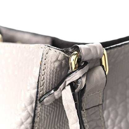 Burberry Signature Grain Calfskin Check Embossed Small Canterbury Tote Stone White 12 of 16