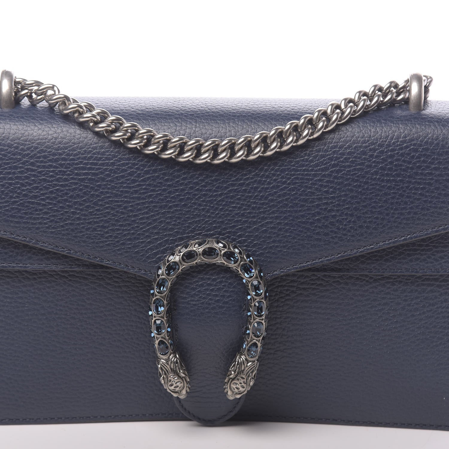Gucci Dollar Calfskin Crystal Small Dionysus Shoulder Bag Blue Agata Montana Sapphire 10 of 10
