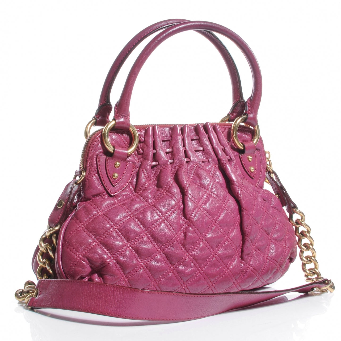 Leather Quilted Small Cecilia Fuchsia