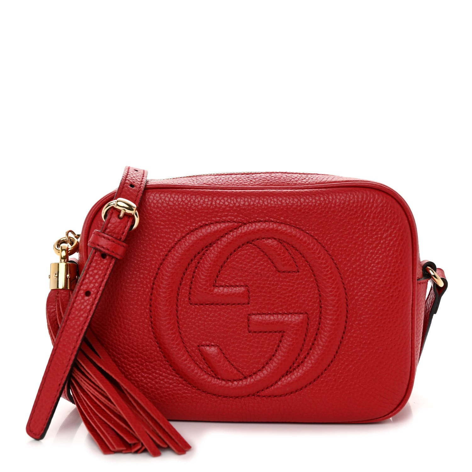 Gucci Pebbled Calfskin Small Soho Disco Bag Vibrant Red 1 of 11
