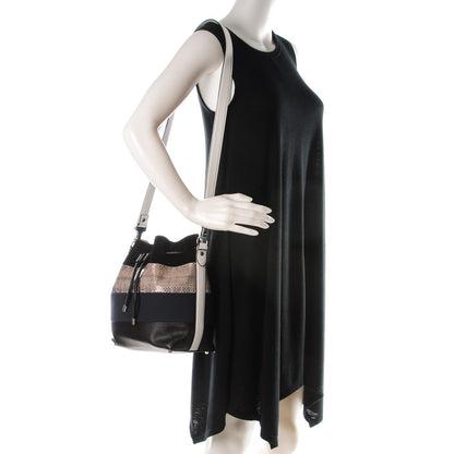 Proenza Schouler Smooth Leather Elaphe Snakeskin Patchwork Medium Bucket Bag Cadet 2 of 8