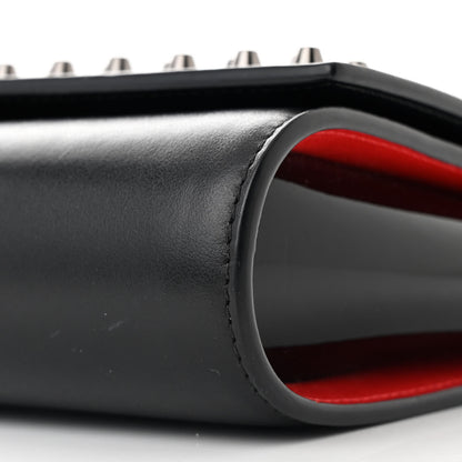 Christian Louboutin Calfskin Spikes Paloma Clutch Black 10 of 11