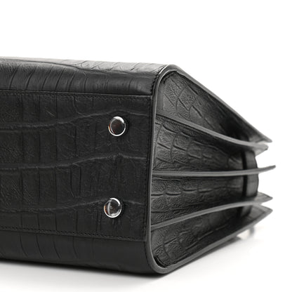 Saint Laurent Calfskin Crocodile Embossed Baby Sac De Jour Black 10 of 10