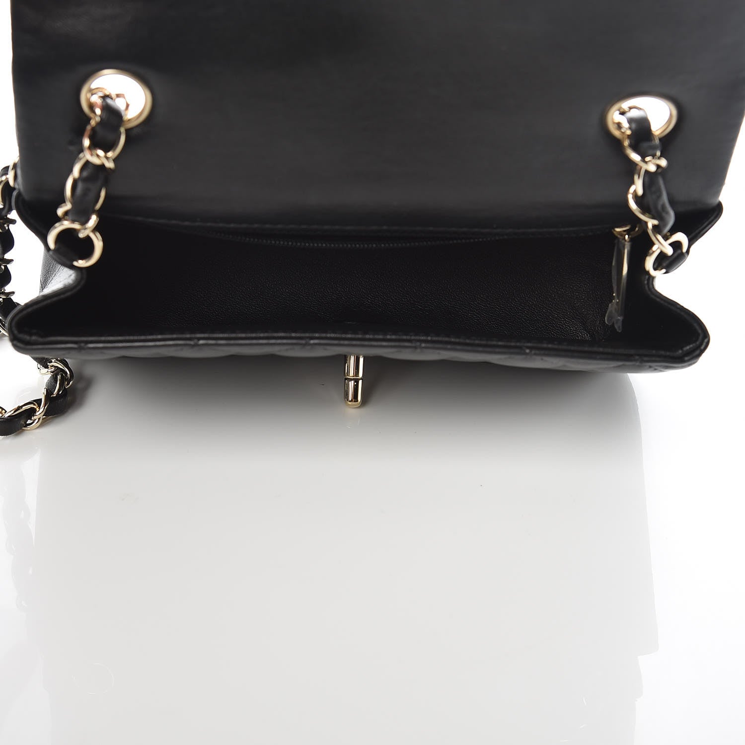 Chanel Lambskin Quilted Mini Rectangular Flap Black 5 of 10