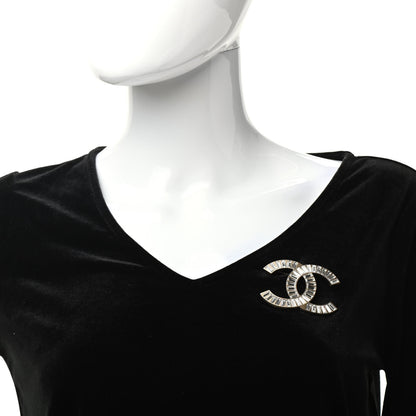 Chanel Baguette Crystal CC Brooch Gold 2 of 5