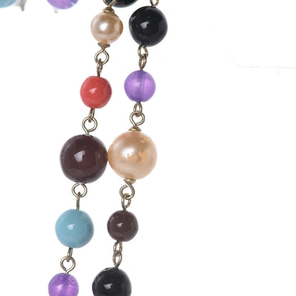 Chanel Pearl Beaded CC Long Necklace Gold Multicolor 9 of 9