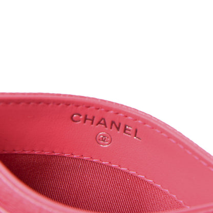 Chanel Caviar Camellia Embossed Card Holder Pink 6 of 11