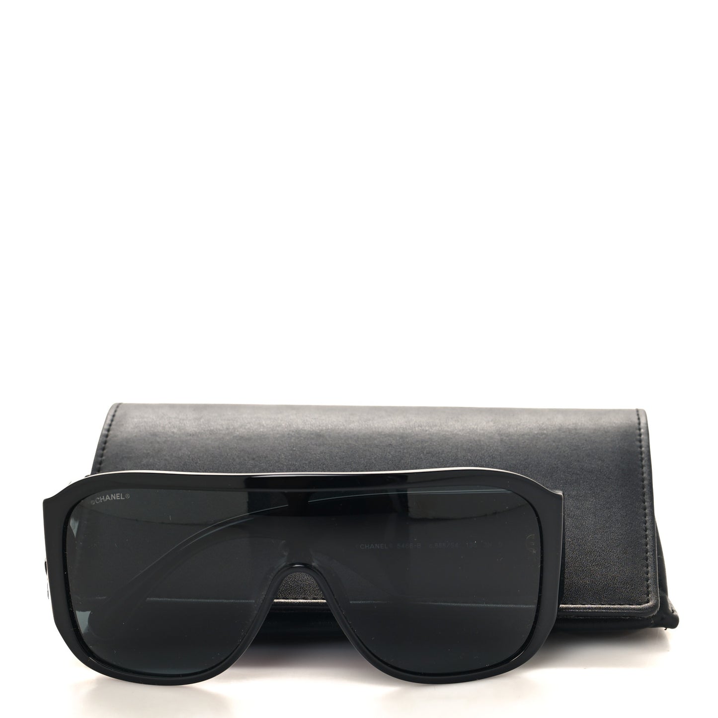 Acetate Crystal CC Shield Sunglasses 5466-B Black