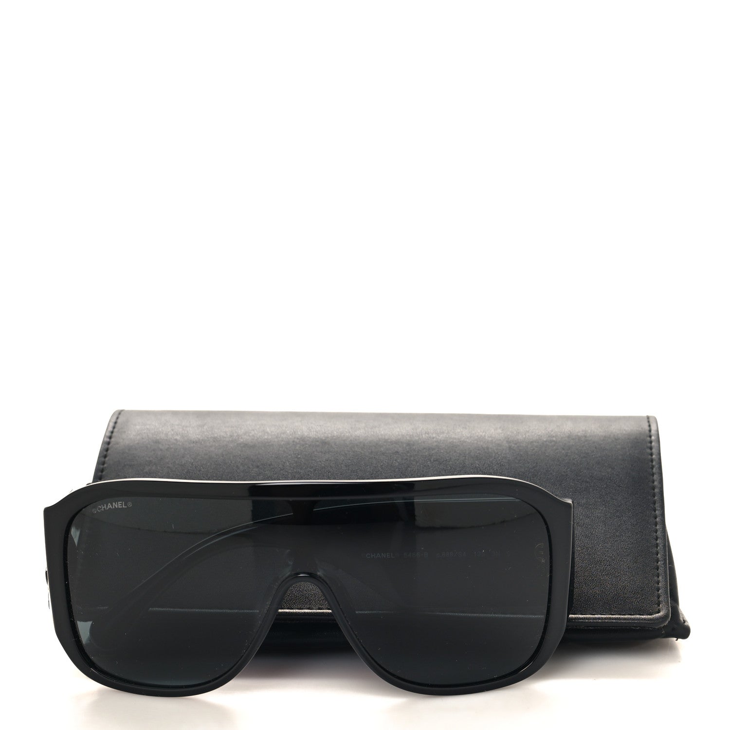 Chanel Acetate Crystal CC Shield Sunglasses 5466-B Black 7 of 7