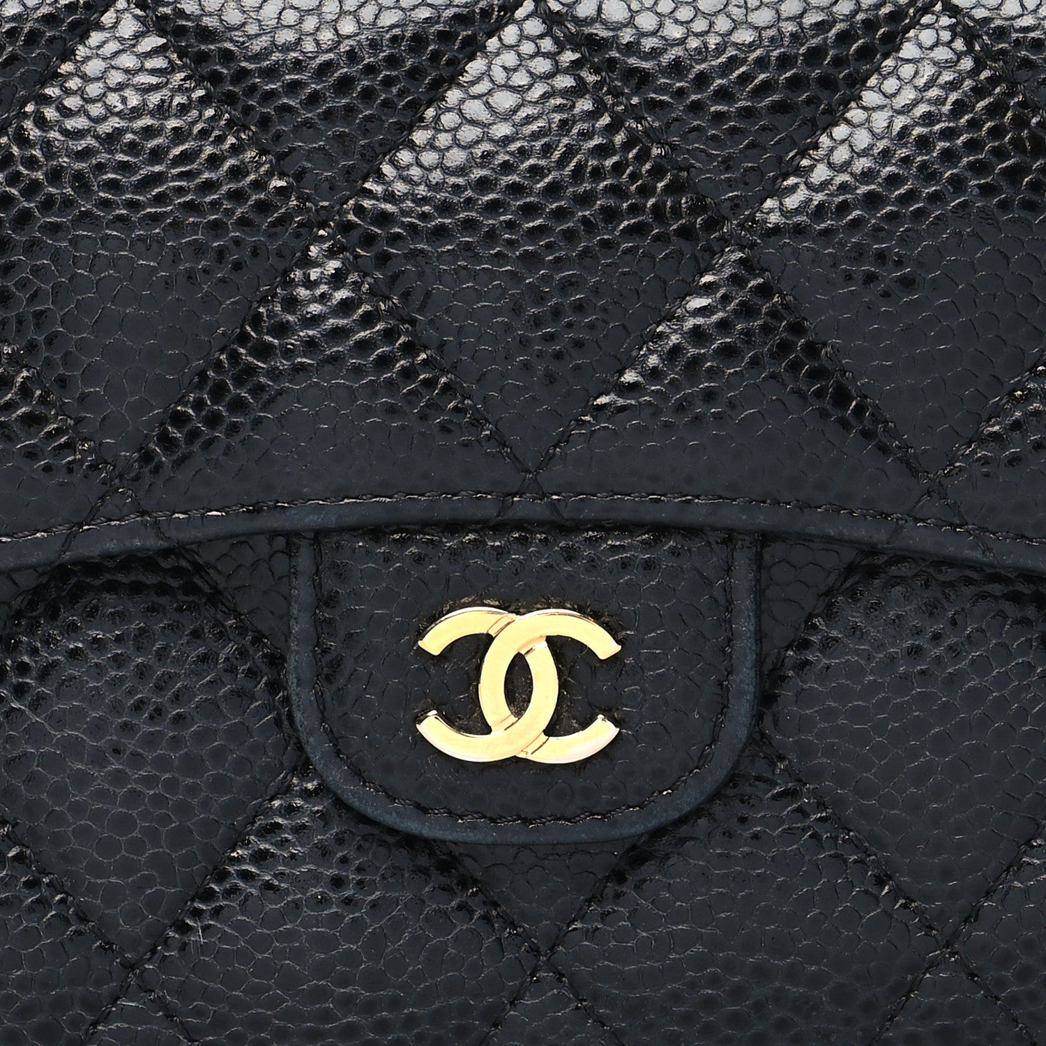 Chanel Caviar Quilted Compact Flap Wallet Black 9 of 12