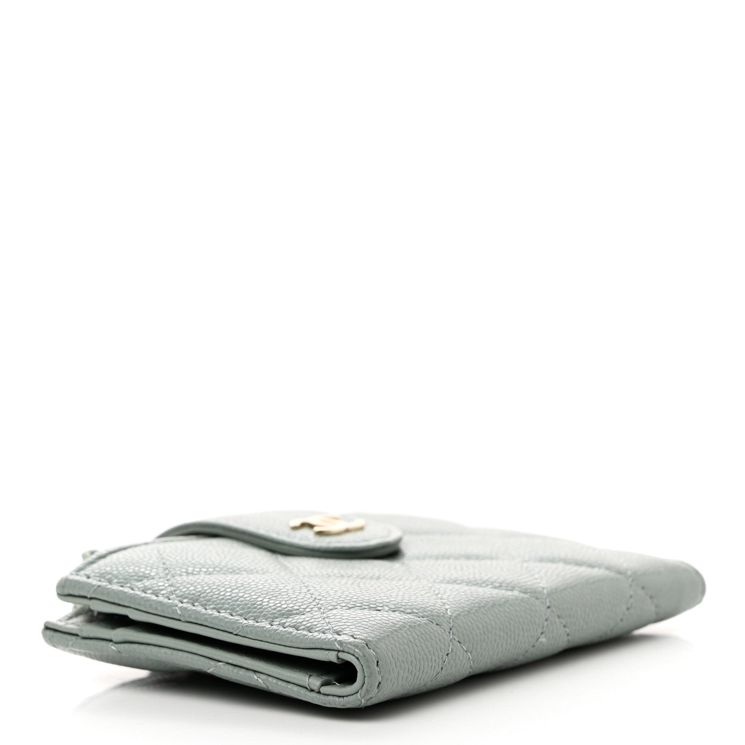 Chanel Caviar Quilted Compact Zipped Pocket Wallet Grey 4 of 8