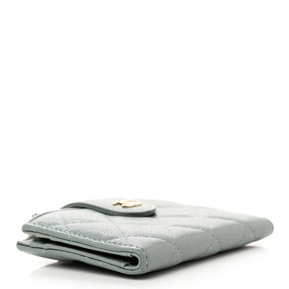 Chanel Caviar Quilted Compact Zipped Pocket Wallet Grey 4 of 8