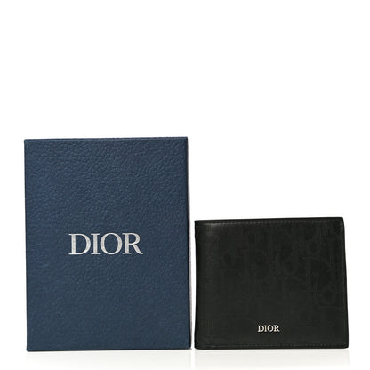 Christian Dior Calfskin Perforated Oblique Bi-Fold Do Galaxy Wallet Black 10 of 10